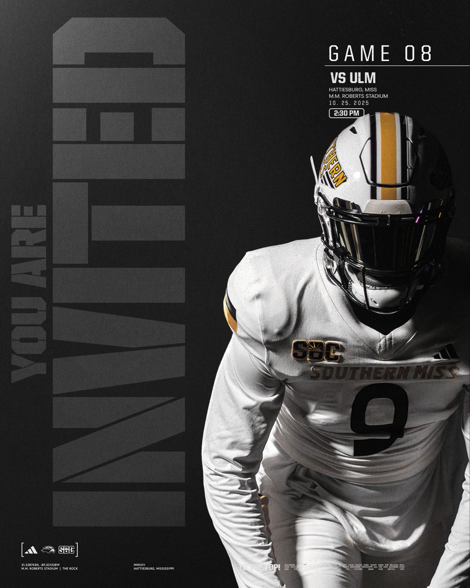 Excited to be <a href="/SouthernMissFB/">Southern Miss Football</a> this weekend for a visit!
<a href="/USMFBRecruiting/">Southern Miss FB Recruiting</a> <a href="/AL7AFootball/">Alabama7AFootball</a> <a href="/RecruitTheHills/">RECRUIT VESTAVIA</a> <a href="/AL_Recruiting/">AL Recruiting</a> <a href="/CoachJamesVH/">Coach James</a> <a href="/CoachDWill_USM/">Dalton Williams</a>
