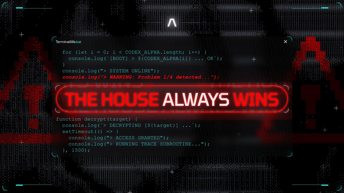 ALFAprotocol_X's tweet image. problem 1/4 detected   
> detect.bias()    
// operators decide outcomes   
// players trust screenshots  
ALFΛ solves it with code.