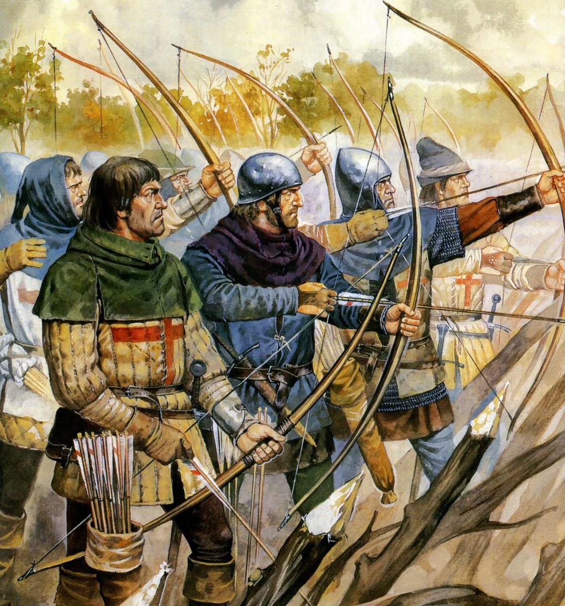 RolandGunnTN's tweet image. There was something of the America waiting to be born in the yeomen long-bowmen of Agincourt & Shakespeare emphasizes it:
“We few, we happy few, we band of brothers;
For he to-day that sheds his blood with me
Shall be my brother; be he ne'er so vile,
This day shall gentle his…