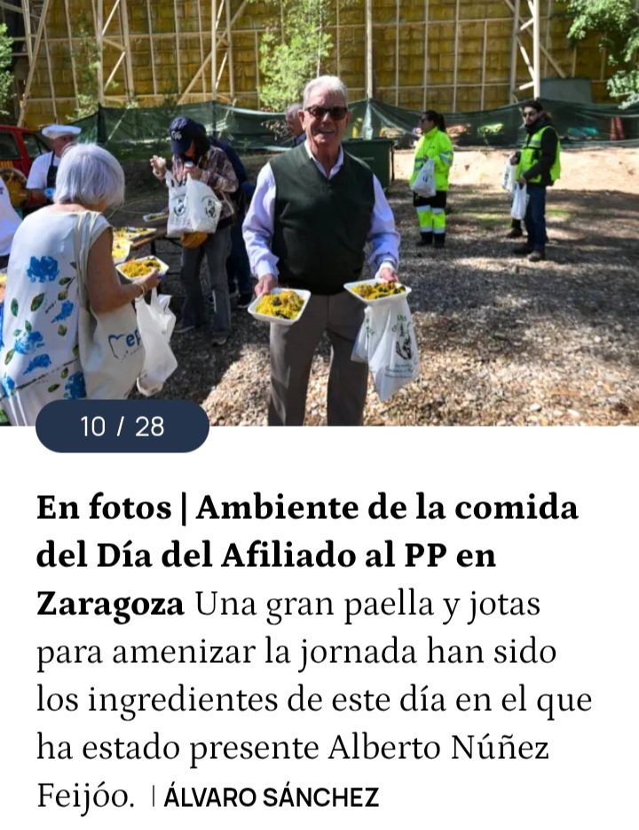 dare_to_fault's tweet photo. @pparagon @Jorge_Azcon @NunezFeijoo Nada más representativo en Aragon que una buena paella aragonesa, con su longaniza de Barbastro, su borraja de la huerta de Zaragoza, trozos de ternasco aragones,,,, y yayos comiendo gratis
Espero sirvieran vino de aragones
Aragon interesa poco a nuestros dirigentes https://t.co/0HSa2a2Xwt