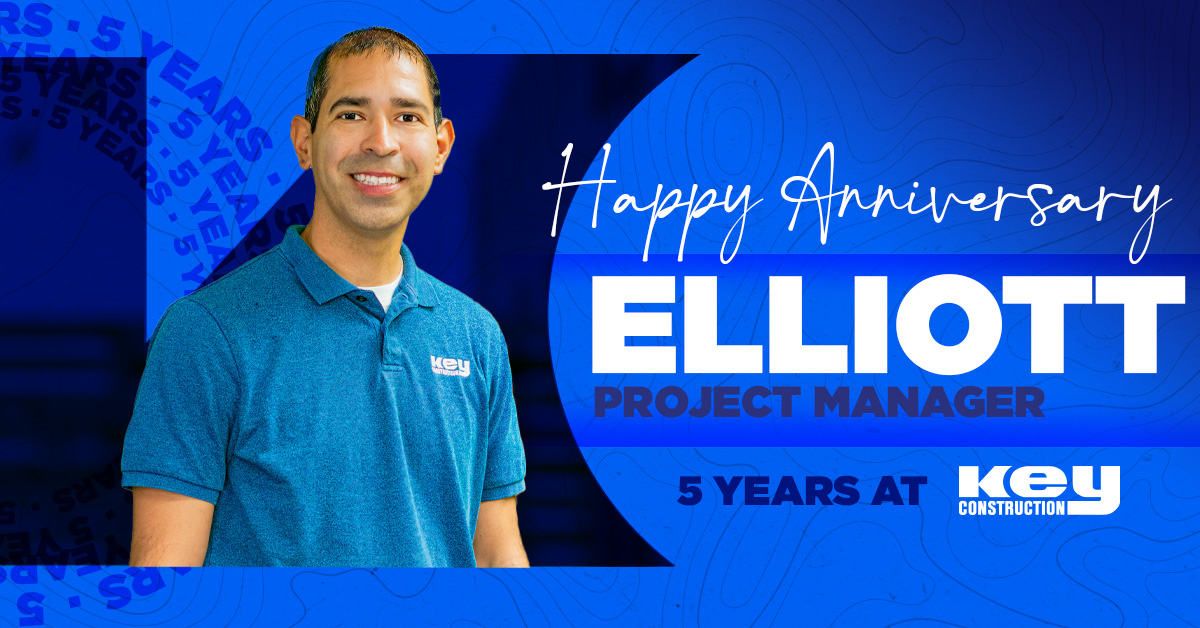 keyconstruction's tweet image. 🎉 Happy 5-Year Work Anniversary, Elliott! 🎉
Join us in celebrating Elliott’s 5 incredible years with Key Construction! 👏💪 #TeamKey #WorkAnniversary #ConstructionCareers #5YearsStrong