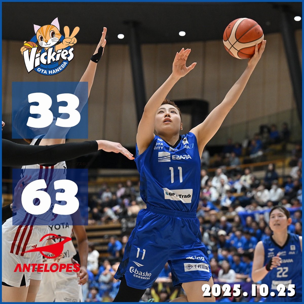 東京羽田ヴィッキーズユニフォーム上下6番星澤選手アンダーアーマー