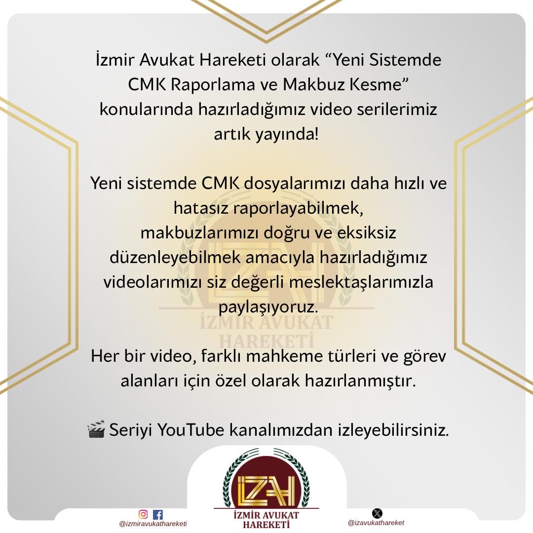 Yeni CMK Sistemine Uyum: Raporlama ve Makbuz Düzenleme Rehberi

İzmir Avukat Hareketi olarak “Yeni Sistemde CMK Raporlama ve Makbuz Kesme” konularında hazırladığımız video serilerimiz artık yayında! 
Yeni sistemde CMK dosyalarımızı daha hızlı ve hatasız raporlayabilmek,