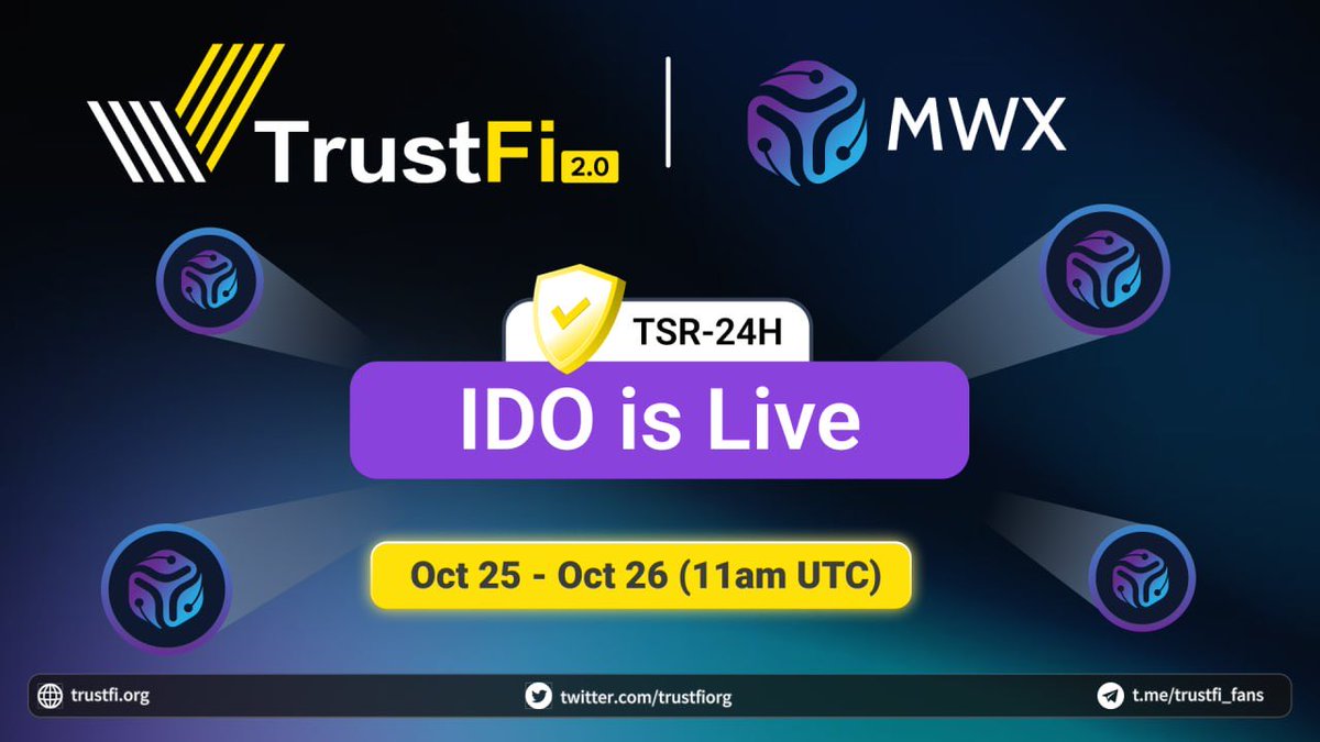 0x_amaran's tweet image. 🚀 @Mwx_ai IDO is LIVE on @TrustFi!

The 1st AI Marketplace for SMEs is here — empowering millions with ready-to-use AI tools 💼

💡 Ticker: $MWXT
💲 Price: $0.08 | ⏰ Oct 25–26
🔐 Refund Protected by TrustFi
Join now 👇

🔗 launchpad.trustfi.org/projects/MWX?p…

#MWX #TrustFi #IDO #AI #Web3