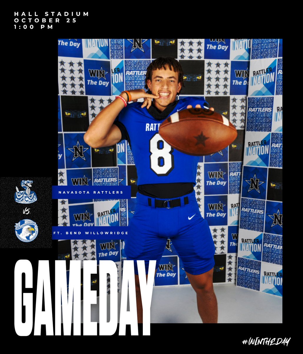🚨🏈 GAMEDAY 🏈🚨

The Rattlers are ready to battle the Willowridge Eagles 🦅 ‼️

🏟️ Hall Stadium
📍 3333 Hurricane LN
⏰ 1:00 PM

Let’s pack the stands &amp; bring the energy‼️

#WinTheDay🐍🔵⚪️