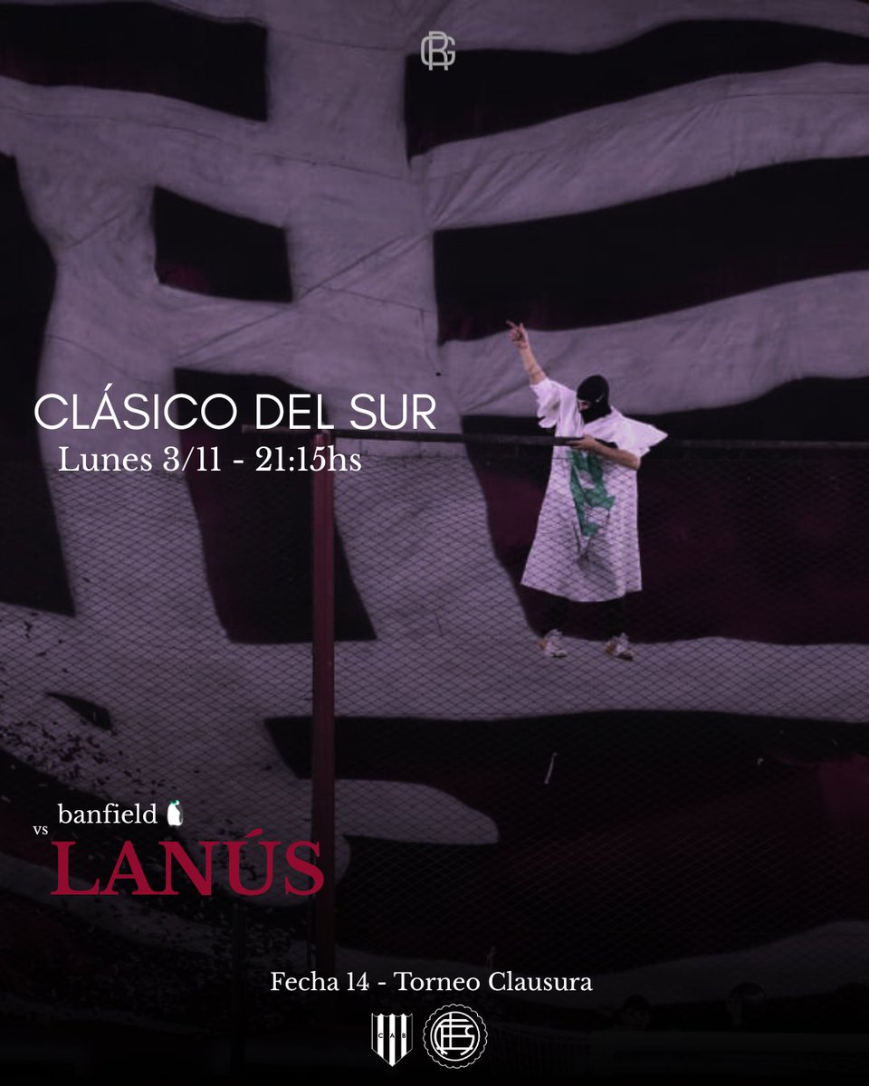 CLÁSICO DEL SUR
#Lanus jugará el lunes 3/11 en Lomas frente a banfield. Tal como lo anticipamos acá, el Granate luego de jugar la vuelta de la semifinal, tendrá este partido. 
🇱🇻 El equipo de Pellegrino ya está clasificado para los play off, ellos como siempre mirando promedios