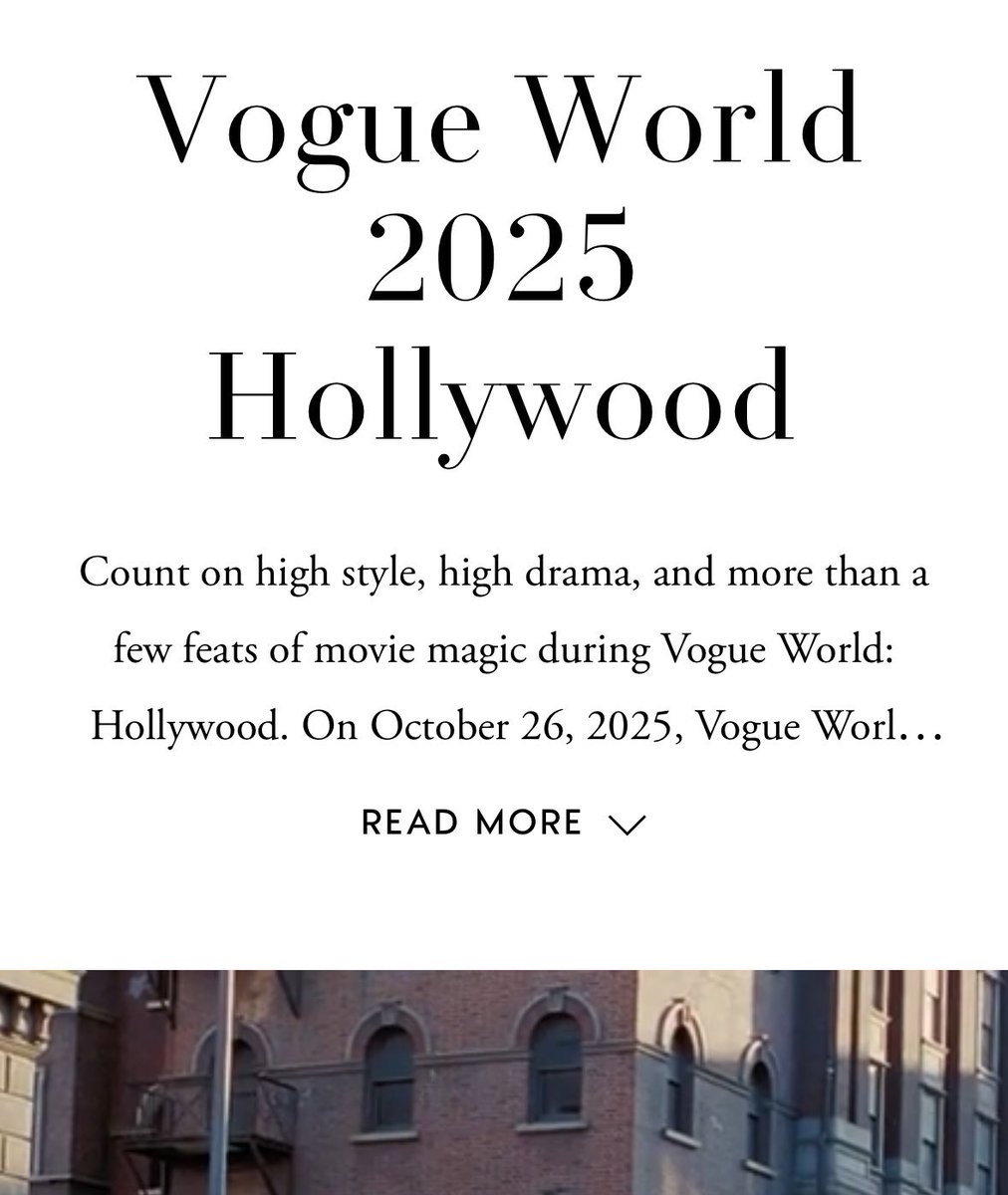 #V will be attending  "Vogue World 2025 Hollywood" in Los Angeles on October 26 at 10 AM KST! 

📺: vogue.com
📺: youtube.com/live/gd9wKJIF7… 

 TAEHYUNG GOES TO HOLLYWOOD
#TaehyungxVogueWorld 
 #VogueWorld