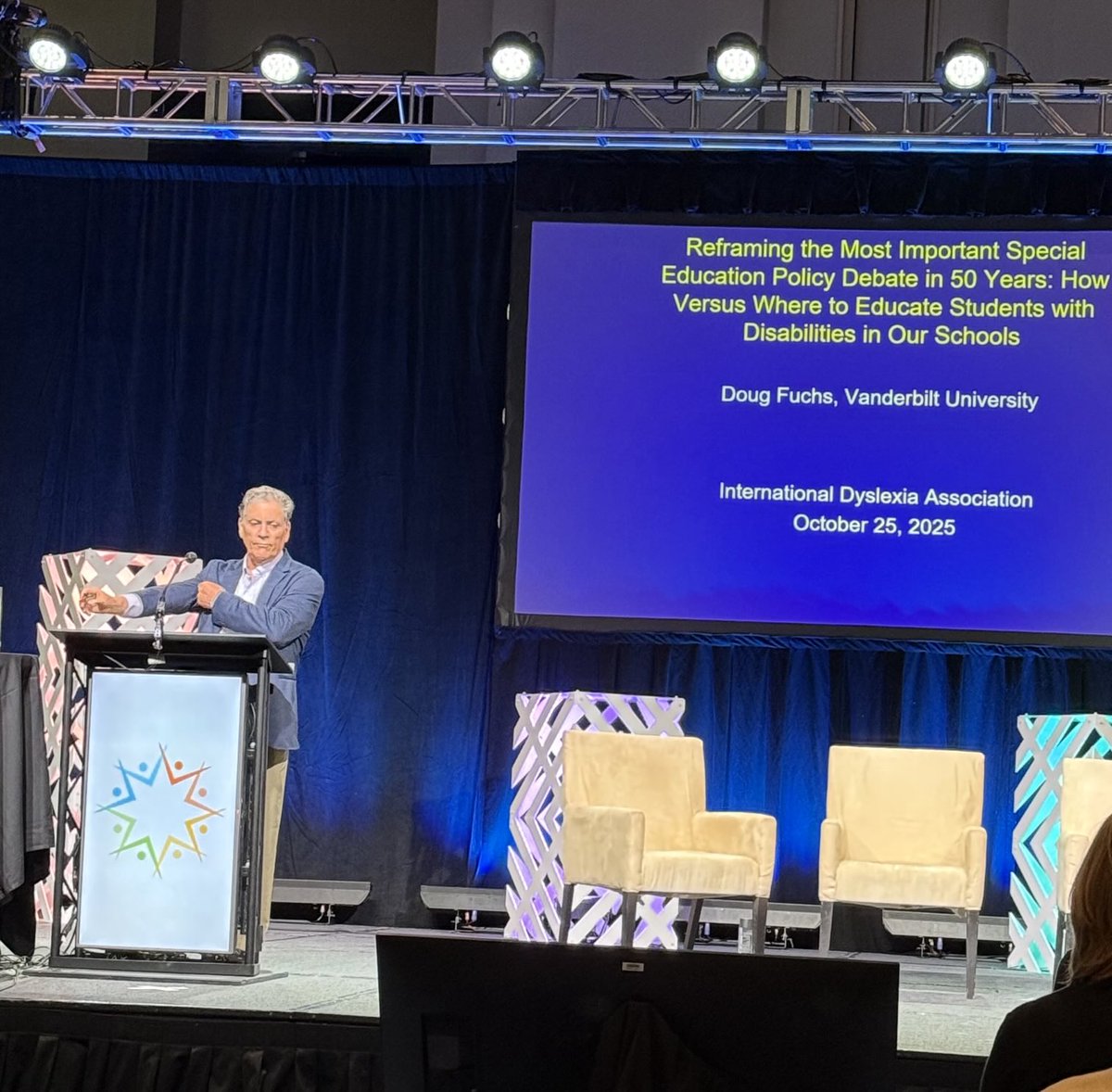 <a href="/DougFuchs/">Doug Fuchs</a> kicks off Day 3 of #DyslexiaCon2025 with a debate dividing the literacy community “How Versus Where to Educate Students with Disabilities in Our Schools”.