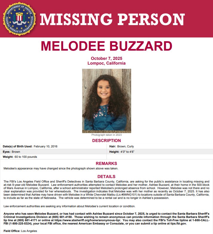 Rob McMullen (@mcmulle1) on Twitter photo Please SHARE! Melodee Buzzard is still missing! If you know something about her disappearance, please say something!
#melodeebuzzard #missingchildren <a href="/truecrimegisela/">Gisela K</a> Please SHARE! Melodee Buzzard is still missing! If you know something about her disappearance, please say something!
#melodeebuzzard #missingchildren <a href="/truecrimegisela/">Gisela K</a>