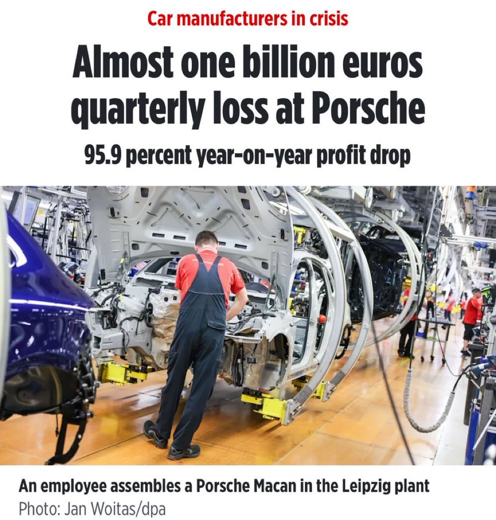 AaronBastani's tweet image. The loss of Russian energy, closing nuclear power stations, US tariffs and China nailing EVs post Covid, is like a hydrogen bomb that will destroy the German car industry. 

Famine, plague and war all at once! The political consequences will be profound.
