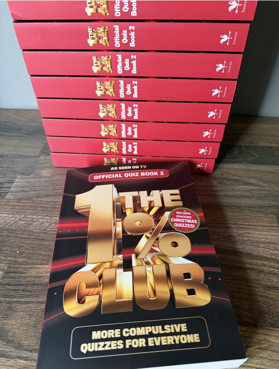 The 1% Club Quiz Book 2 is out in November. Will give a few away today. All you got to do is share this post and let us know who you are watching the show with tonight at 8.20pm and how you think you will do. Will pick a few and get books sent over.
#the1percentclub #Giveaway