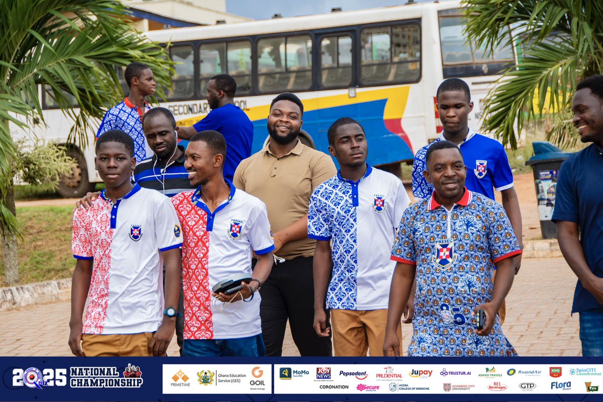NSMQGhana's tweet image. And here they are - the Blue Magicians!🔵
Happy are they! Studious are they!! They march into camp calmly and relaxed with history behind them and hunger ahead.
Dominating with 8 trophies; ladies, and gentlemen, PRESEC, Legon.
#NSMQ2025 #NSMQOneEighth #Primetime