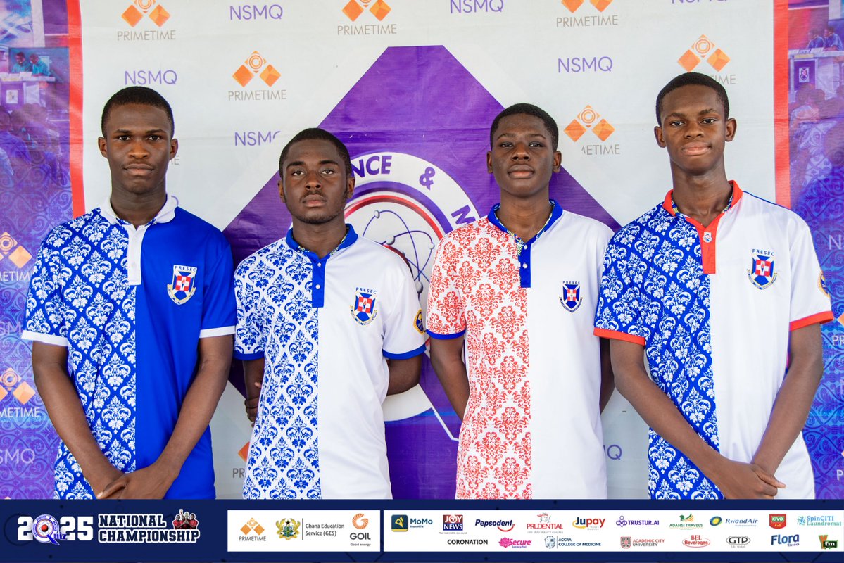 NSMQGhana's tweet image. And here they are - the Blue Magicians!🔵
Happy are they! Studious are they!! They march into camp calmly and relaxed with history behind them and hunger ahead.
Dominating with 8 trophies; ladies, and gentlemen, PRESEC, Legon.
#NSMQ2025 #NSMQOneEighth #Primetime