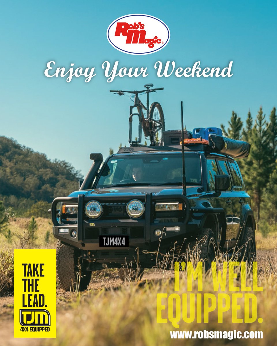 TEAMMAGICGLOBAL's tweet image. Ready to hit the road and chase adventure 🌄💪

Here’s to a weekend full of new trails, big skies, and adventure.

#WeekendAdventures #4x4Life #ExploreMore #OffRoadReady #RobsMagic #TJMEqupped