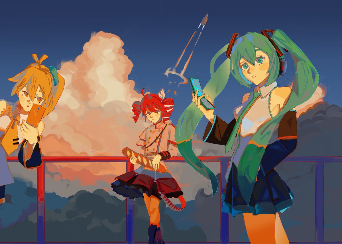 Miku Teto and Neru 
I love this iconic trio =w=