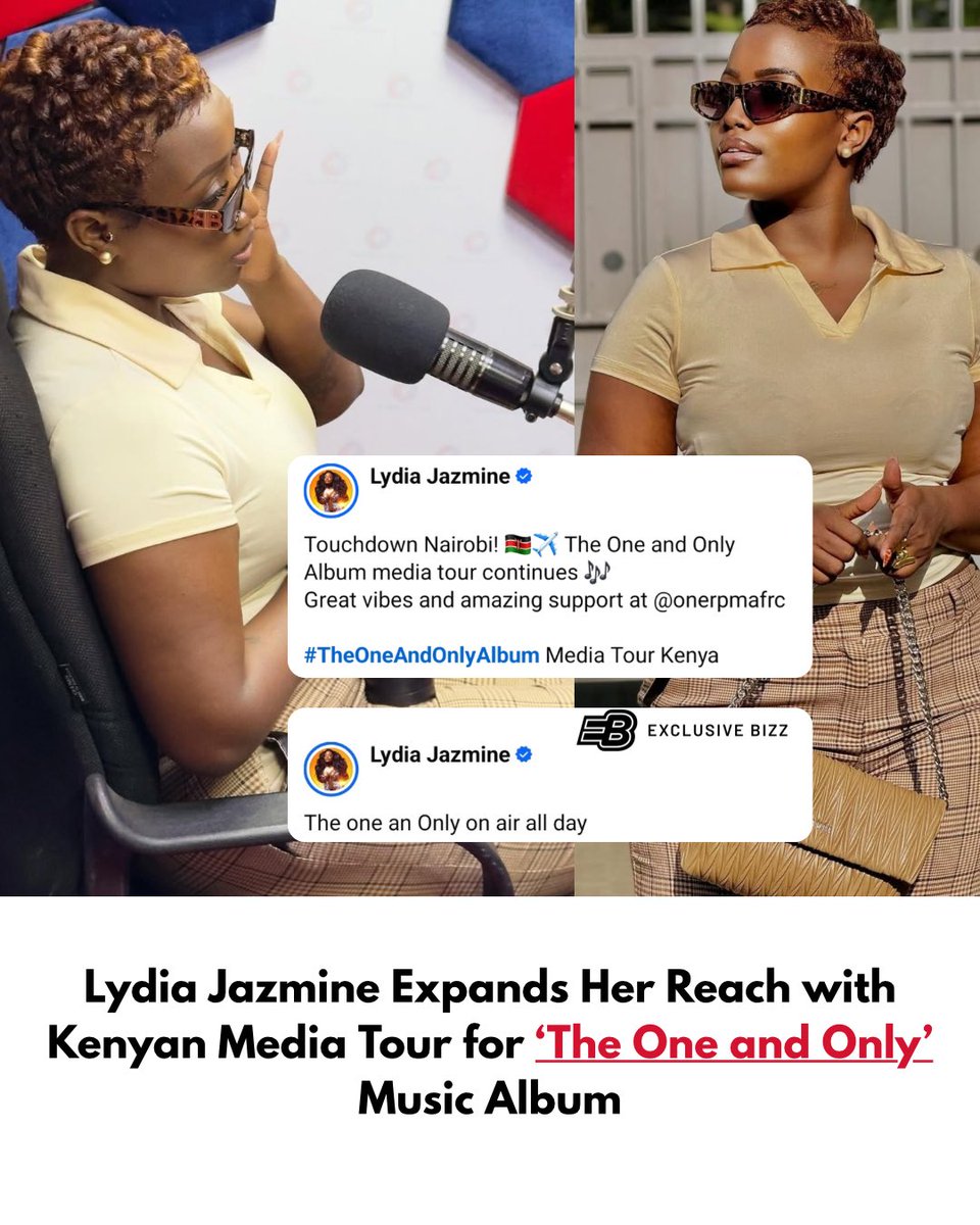 excluive_bizz's tweet image. Songstress @LydiahJazmine flies to Kenya for her media tour as part of her efforts to propel ‘The One and Only’ album reach.
#TheOneAndOnly