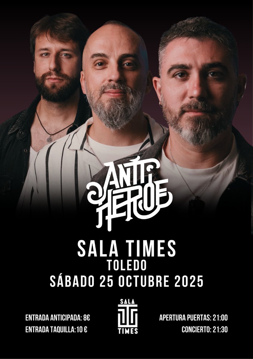 Antiheroe_band's tweet photo. Hoy tocamos en casa 🖤 Toledo, nos vemos en @TheTimesToledo.

Aún quedan entradas → 

https://t.co/i3eUE0BvgW https://t.co/wcnC3VTf1T