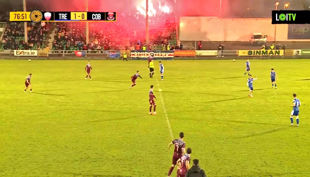 Treaty United will carry a 1-0 lead into the second leg of their play off semi final with Cobh Ramblers. 

Look what that goal meant to the Limerick faithful 🔥🔥