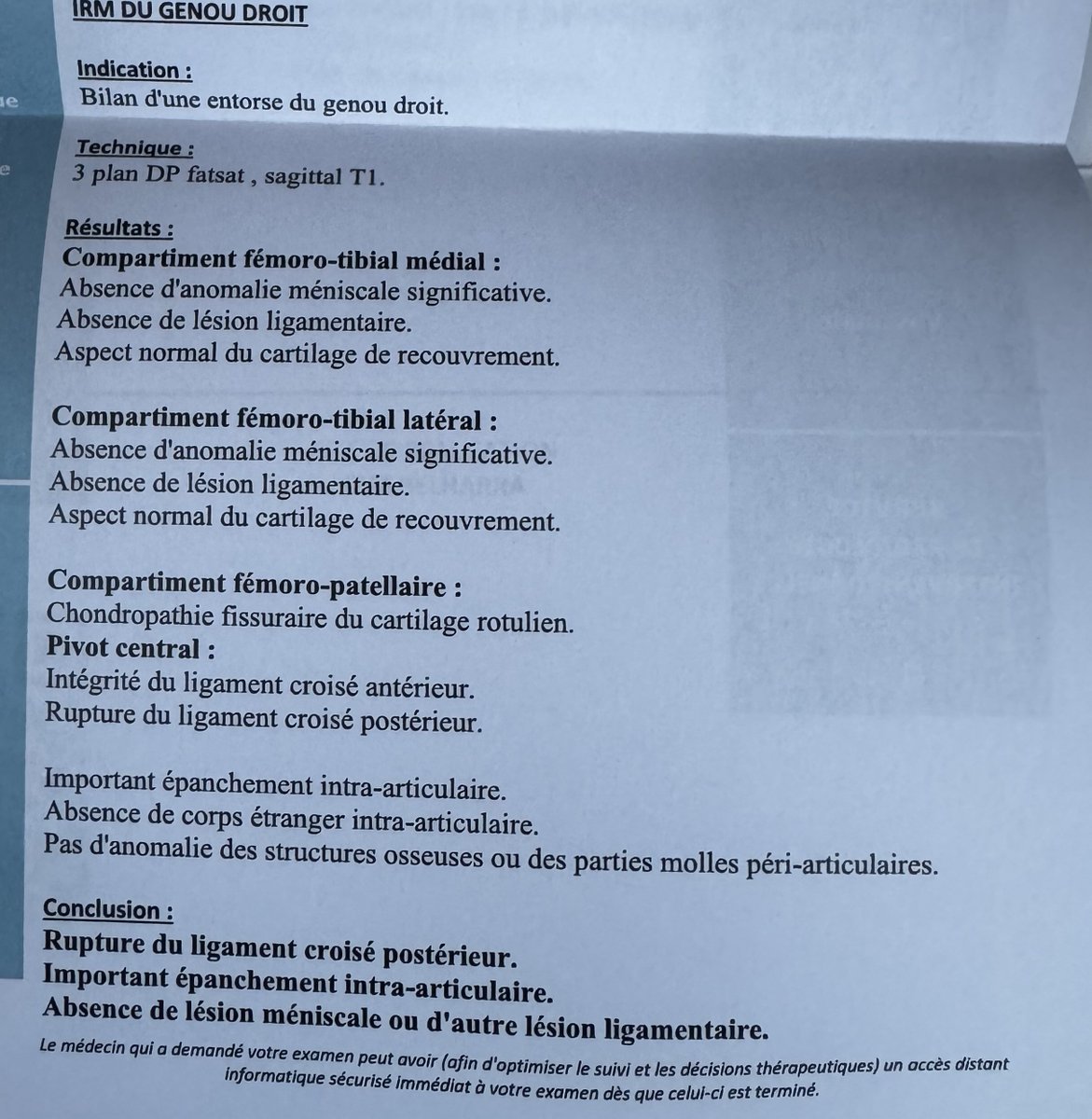 MartinMartinM2x's tweet image. Bon …
Verdict sans appel 
Rupture du ligament postérieur 

Je suis pas médecin, j’ai rdv lundi, mais je pense que vais être obligé de me faire opérer afin de pouvoir reprendre le sport, à savoir CrossFit, ski, rugby …

Gros coup au moral, mais je vais Techer de rester fort !