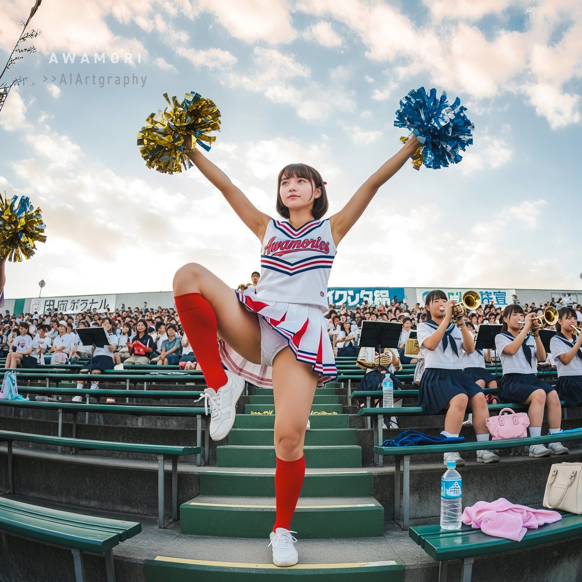 2022Awa's tweet image. 📢 #cheers_weekend
#cheerleaders #aiportrait #aiphotography #aigravure #aigirl #photoshop #lightroom #photorealism #firefly #nanobanana #imagen4 #4K