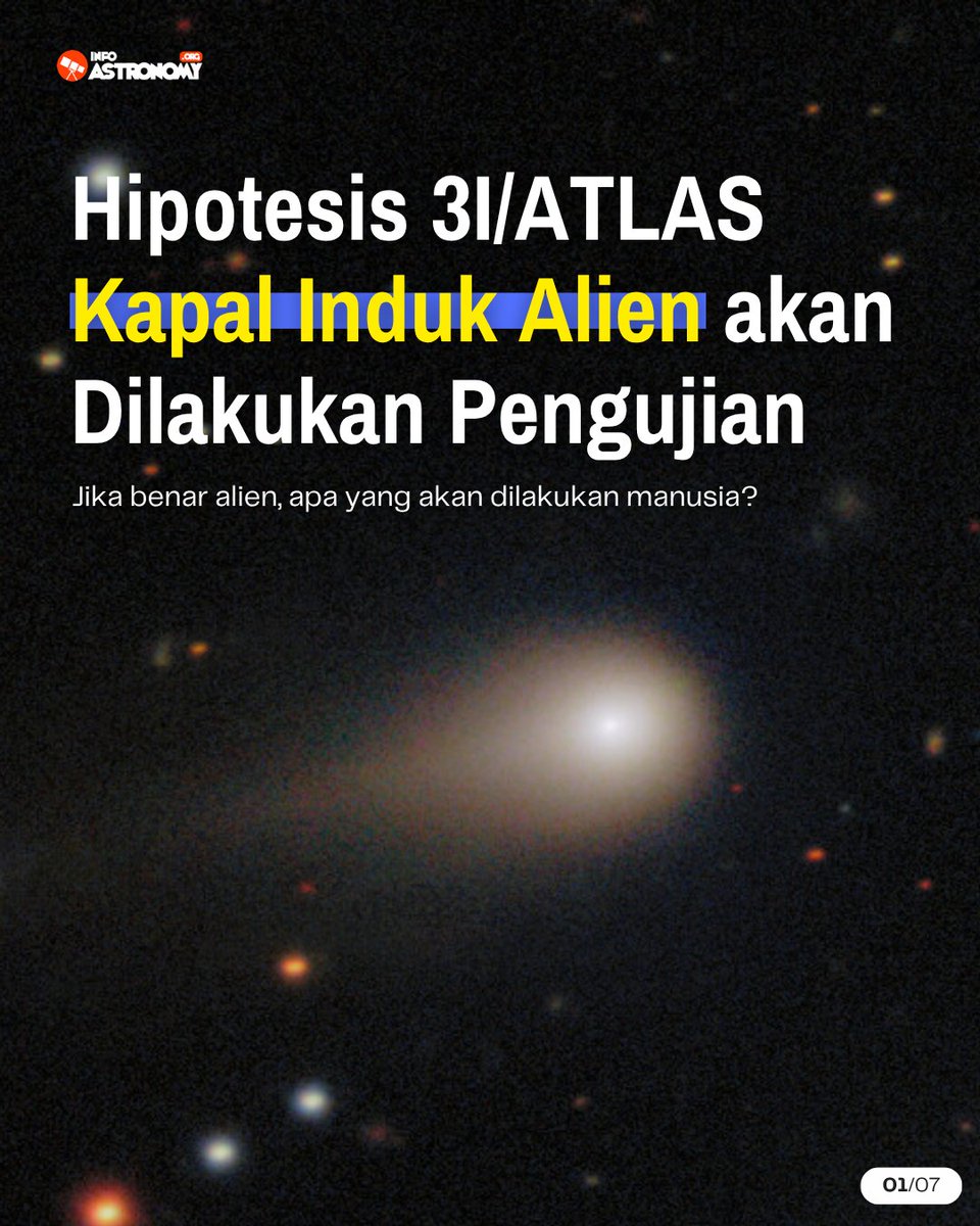 infoAstronomy's tweet photo. Komet antarbintang 3I/ATLAS dicurigai sebagai sebuah kapal induk alien. Dan hipotesis ini, menariknya, akan diuji pada 29 Oktober 2025.

Apa yang akan terjadi pada tanggal itu? Benarkah 3/ATLAS antek-antek aseng?

Utas. 🧵 https://t.co/iVXDLgOp45