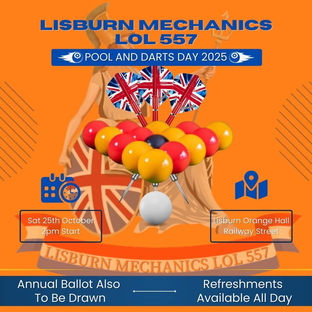 friendsofno6dis's tweet photo. Lisburn Orange Hall today from 2pm ALL WELCOME!! https://t.co/tIl3Duhvvh