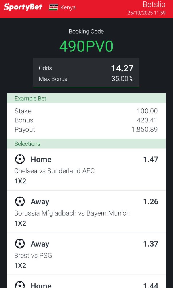 Don't miss this chance📌 
Follow&amp;Repost🍀
Join me for winnings 👉t.me/+NDD-OMrz1LQ1N…
Sportybet code👉490PV0