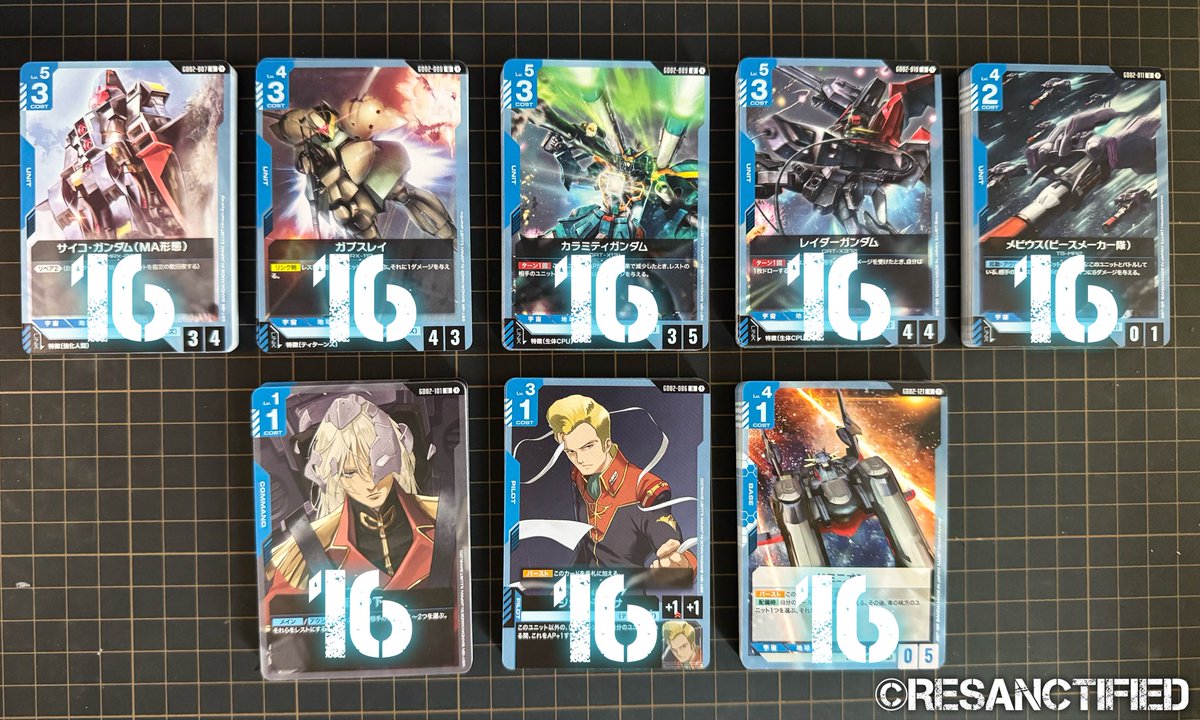 resanctified's tweet photo. [GD02 Case Pulls]

🟦 CUR Quantities

R - 6 types, 7 copies each
U - 8 types, 16 copies each
C - 11 types, 17-18 copies each

#ガンダムカード
#GCG
#GUNDAMCARDGAME https://t.co/AW9FKjx8Q8
