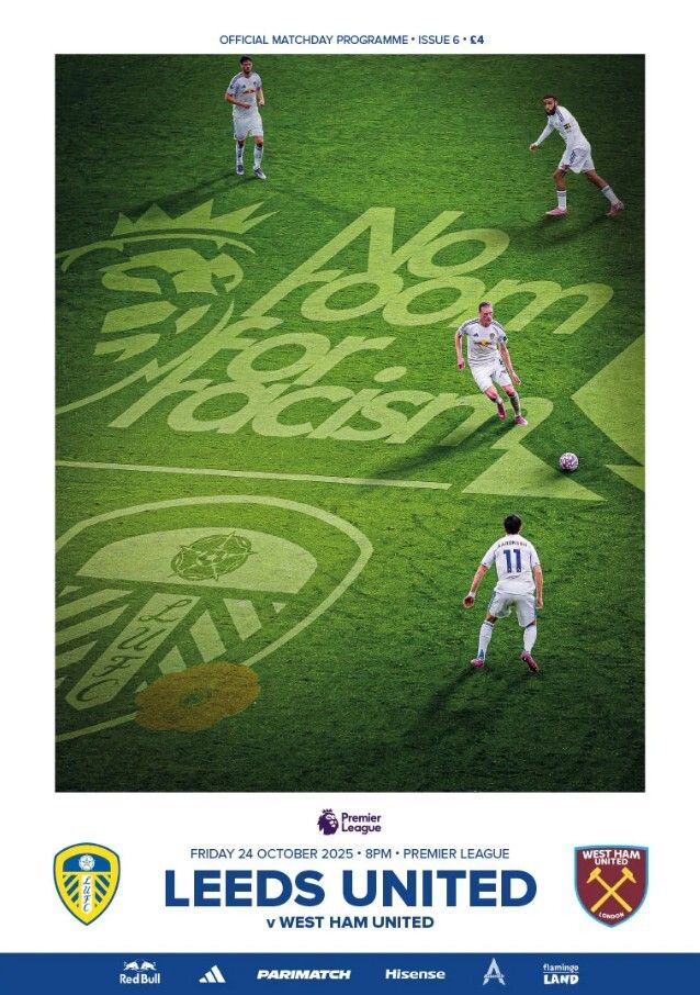 Premier Progs (@premierprogs) on Twitter photo Leeds United v West Ham United - 25th October 2025 - official matchday programme available from buff.ly/fOYPWOl  #LUFC #WHUFC #LEEWHU Leeds United v West Ham United - 25th October 2025 - official matchday programme available from buff.ly/fOYPWOl  #LUFC #WHUFC #LEEWHU