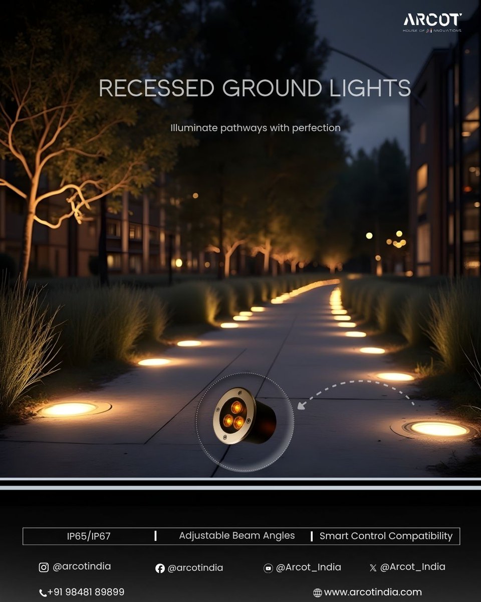 ArcotLight61631's tweet image. Illuminate pathways with perfection
🌐 arcotindia.com | ✉️ info@arcotindia.com | 📞 +91 98481 89899
#RecessedGroundLights #GroundLighting #OutdoorLighting #LandscapeLighting #PathwayLighting #ArchitecturalLighting #FacadeLighting #ModernLighting #LEDLighting