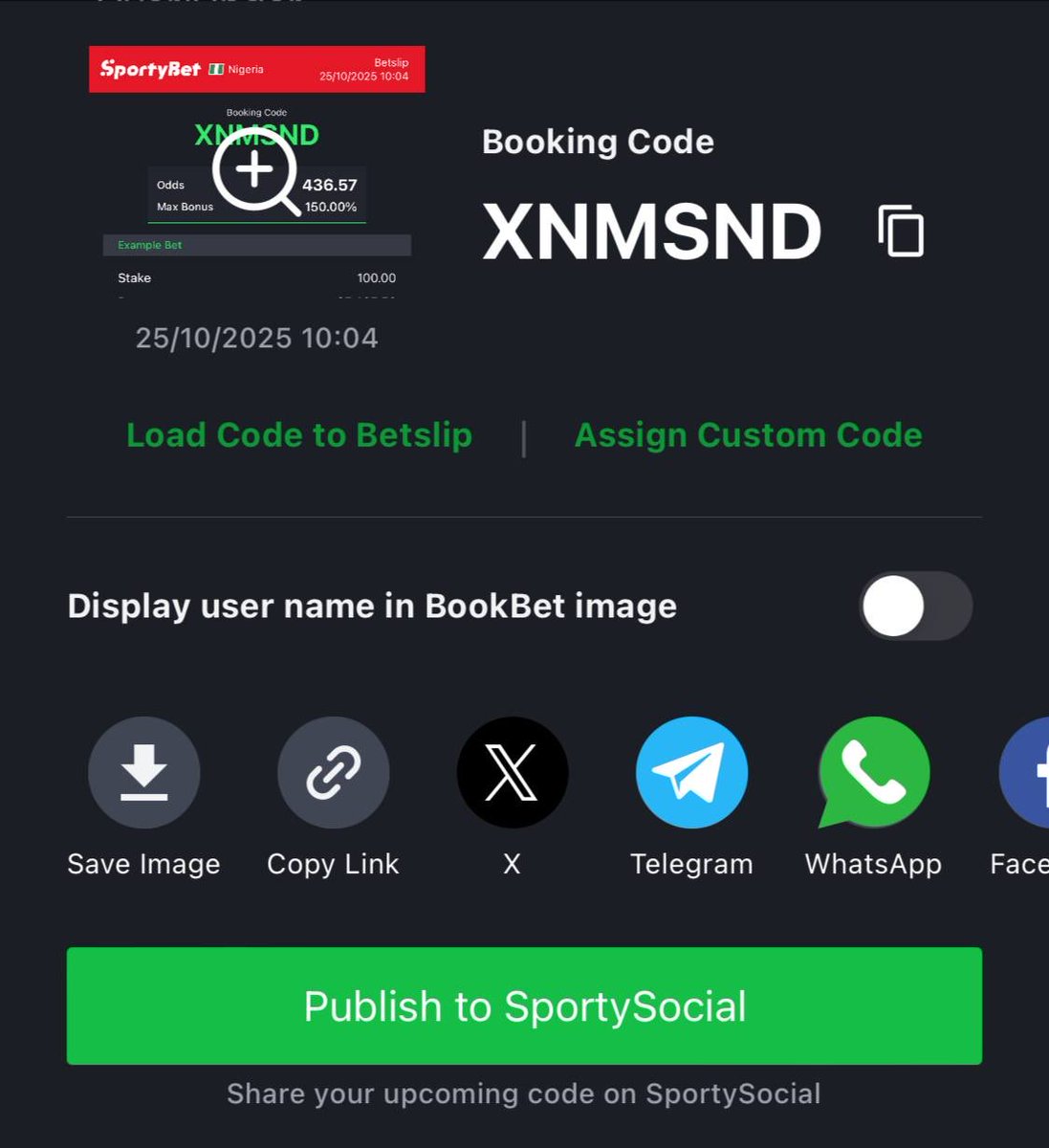 SPORTYBET 
400: XNMSND
60: RZ8QQB