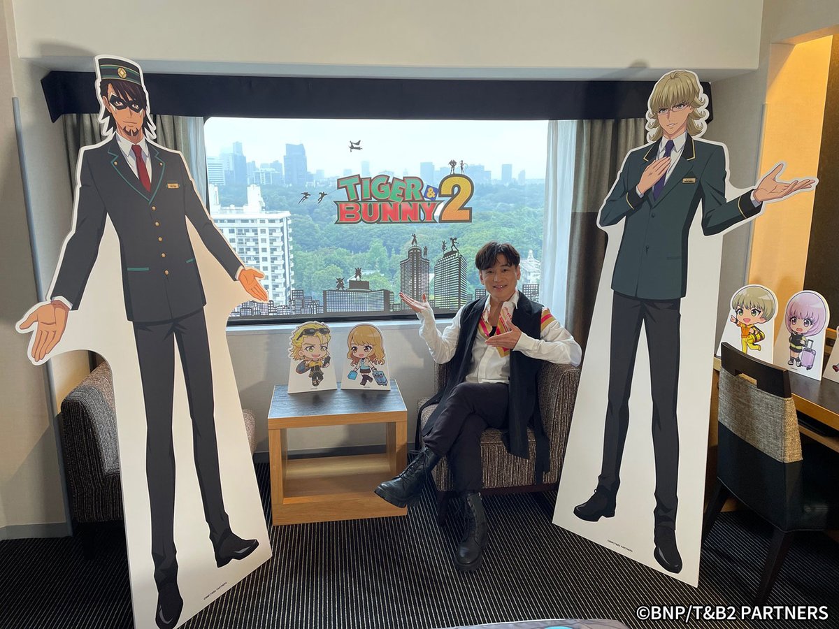 『ホテルニューオータニコラボ』開催中！

#森田成一 さんにコラボルームへお越し頂きました！
各部屋の交流ノートにサイン＆メッセージを書いて頂きましたのでぜひチェックしてください♫

#tigerbunny #タイバニ2 #タイバニニューオータニコラボ