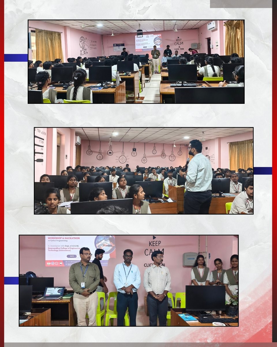 Datavalley_ai's tweet image. Successfully completed a 3-Day Workshop and 1-Day Hackathon on Python Programming at Swarnandhra College of Engineering and Technology (Autonomous). Great participation and enthusiasm from the students!
#Datavalley #PythonWorkshop #Hackathon #SwarnandhraCollege
