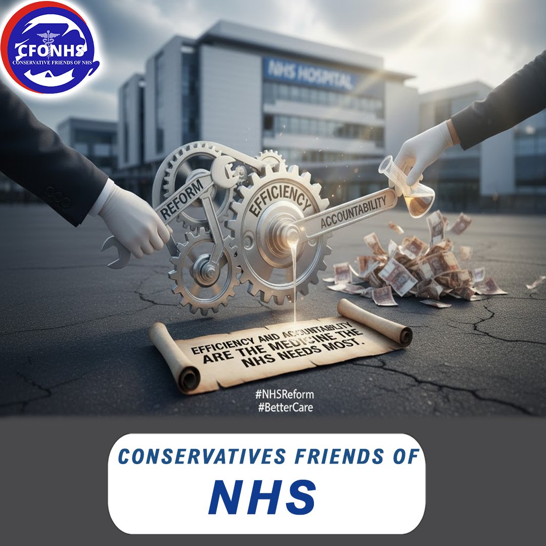 Conservative Friends of NHS (@cfo_nhs) on Twitter photo Throwing money at problems doesn’t fix systems.
Efficiency and accountability are the medicine the NHS needs most.
#NHSReform #BetterCare   
<a href="/RobertJenrick/">Robert Jenrick</a> <a href="/kevinhollinrake/">Kevin Hollinrake MP</a> <a href="/KemiBadenoch/">Kemi Badenoch</a> <a href="/MelJStride/">Mel Stride</a> <a href="/DrAshrafChohan/">Dr Ashraf Chohan (DAC)</a> Throwing money at problems doesn’t fix systems.
Efficiency and accountability are the medicine the NHS needs most.
#NHSReform #BetterCare   
<a href="/RobertJenrick/">Robert Jenrick</a> <a href="/kevinhollinrake/">Kevin Hollinrake MP</a> <a href="/KemiBadenoch/">Kemi Badenoch</a> <a href="/MelJStride/">Mel Stride</a> <a href="/DrAshrafChohan/">Dr Ashraf Chohan (DAC)</a>