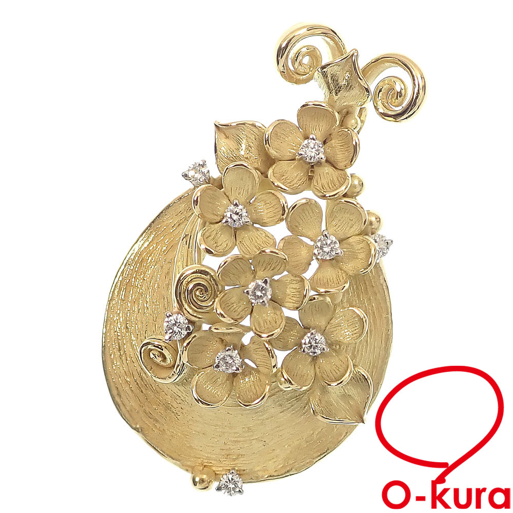 上質✨D0.34CT✨約6.26g❗️k18YGドロップ状パヴェダイヤピアス 上質