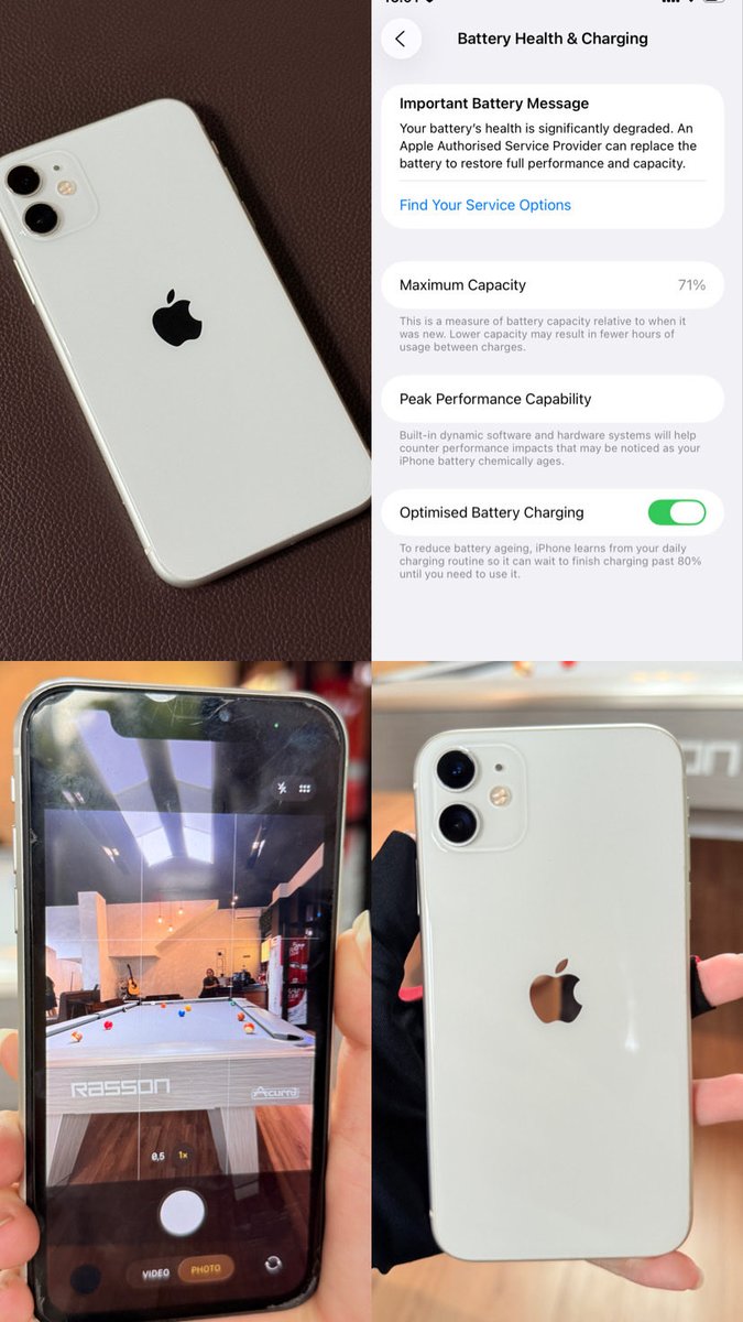 lynsherewjae's tweet photo. iphone 11 white, 128gb = 3jt
include 
- casing 4/5 
- ⁠kabel (3)
- ⁠box iphone 11 
- ⁠earphone
minus
- bh 70%
- ⁠lcd pernah ganti
 #zonauang https://t.co/6022q6NXJE