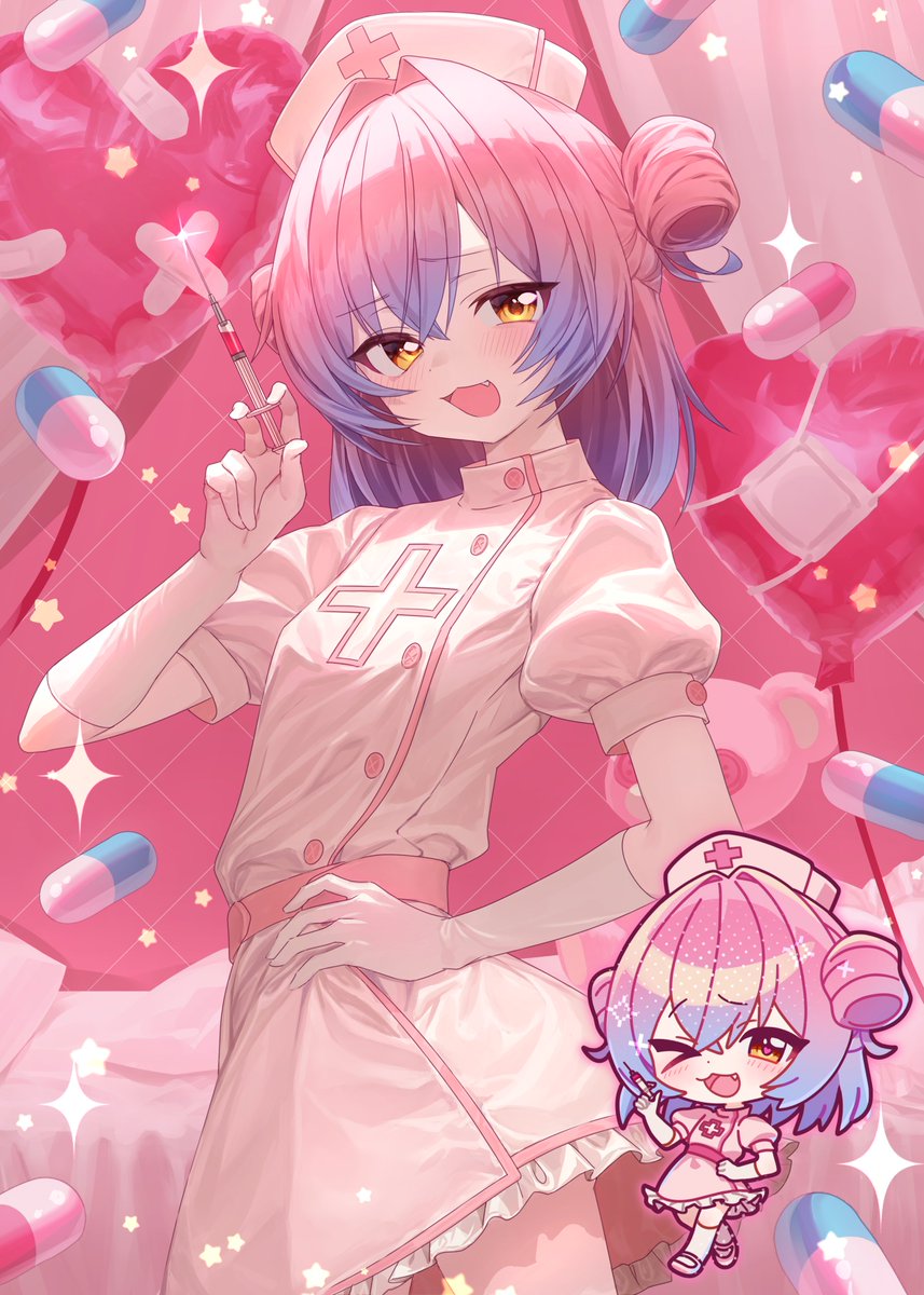 okubatomaeba's tweet image. ご依頼で描かせていただきました！💉💓#commision