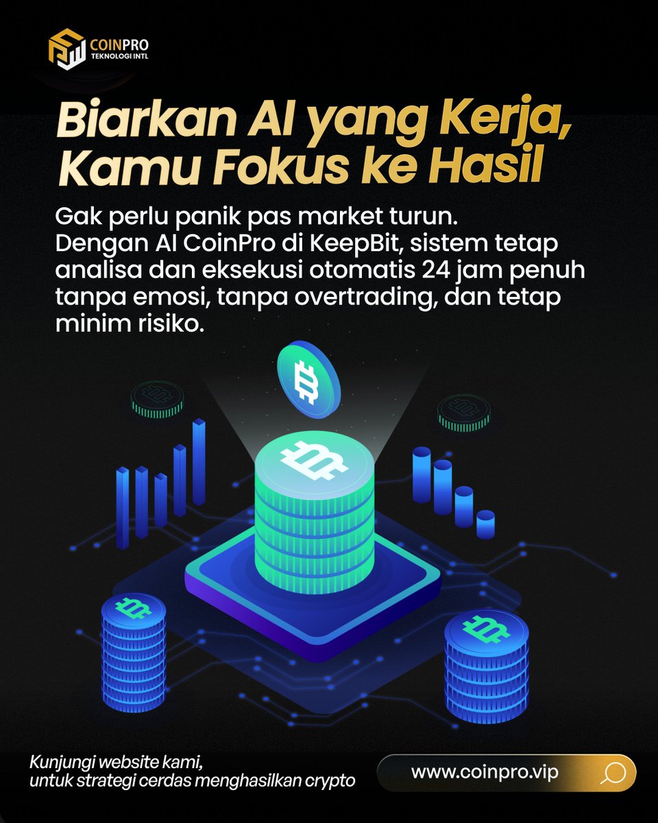 coinpro_id's tweet image. Trading gak harus ribet 💡
Cukup aktifkan AI CoinPro di KeepBit, biar sistem yang kerja — kamu tinggal nikmatin hasilnya. 🚀
#CoinPro #KeepBit #AITrading #CryptoSmart #TradingSantai #ProfitKonsisten #CuanTanpaRibet #CryptoIndonesia