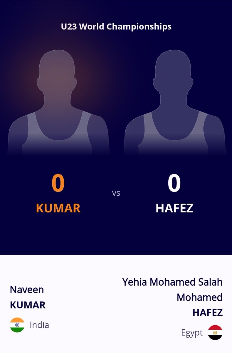 TeamsEgypt's tweet image. بطولة العالم للمصارعة U23- نوفي ساد، صربيا :
انسحاب يحيى حافظ من الدور الأول وزن -65 كلغ مصارعة حرة أمام الهندي نافين كومار لداعي الإصابة في العضلة الشوكية &quot;مرفق التقرير الطبي للاعب&quot;.
#TeamEgypt 
#WrestleNoviSad