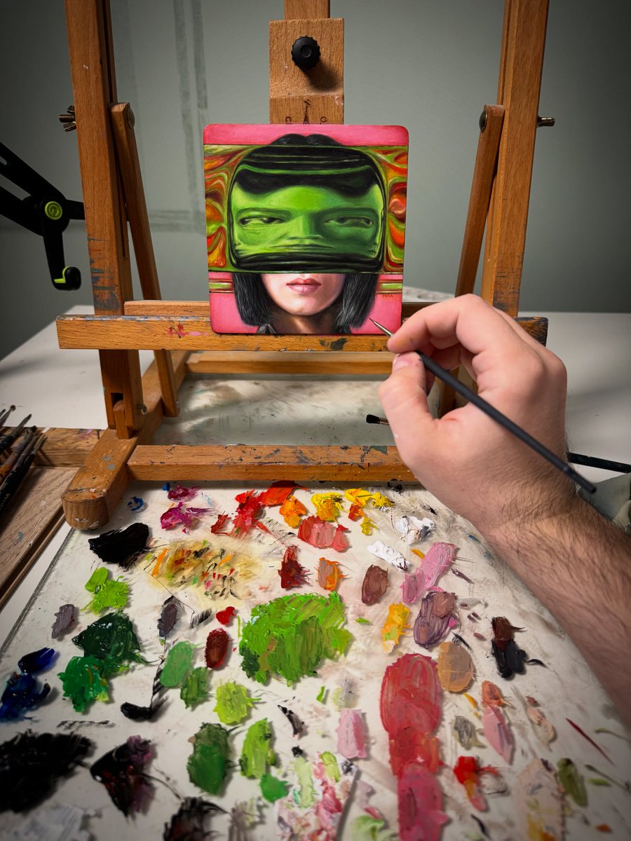 Superposition, oil on aluminium panel, 12x12 cm (reserved)