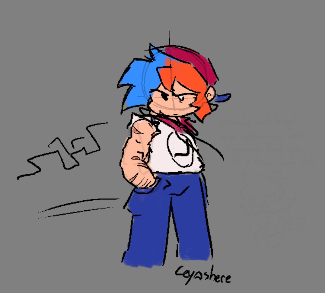 leyashere's tweet image. hihh...hi.... i draw #FunkinMIX #FNFMIX related,..,, blushes