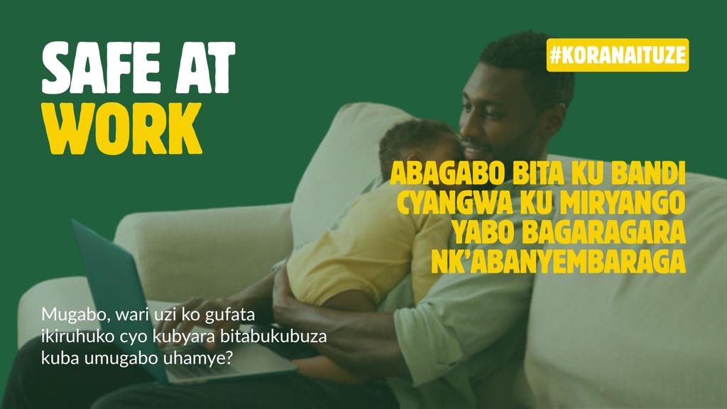 KarangwaChri's tweet image. A safe workplace supports every worker — mother or father. 💛

Let’s build environments where gender equality isn’t a slogan but a standard.

#KoranAituze 
#SafeAtWork
#GenderEquality
#Rwanda