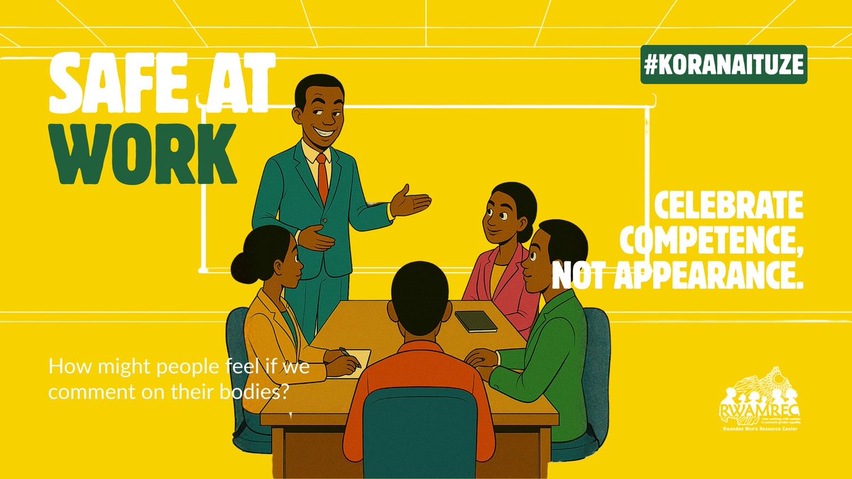 KarangwaChri's tweet image. A safe workplace supports every worker — mother or father. 💛

Let’s build environments where gender equality isn’t a slogan but a standard.

#KoranAituze 
#SafeAtWork
#GenderEquality
#Rwanda