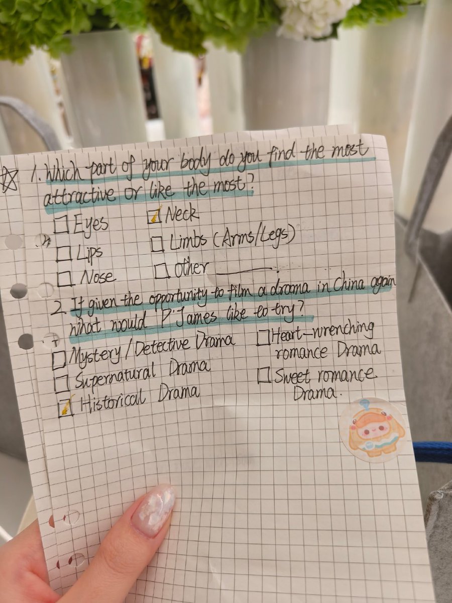 คิดว่าส่วนไหนจองร่างกายที่หน้าดึงดูดหรือที่ชอบที่สุด
🤍 : คอ ✅️
ถ้ามีโอกาสได้เล่นละครที่จีนอีกครั้งเจมส์อยากเล่นบทไหน?
🤍 : ละครประวัติศาสตร์ของจีน✅️

cr.言庸违静
#TigerCoffeeXJamesSu
#JamesSu