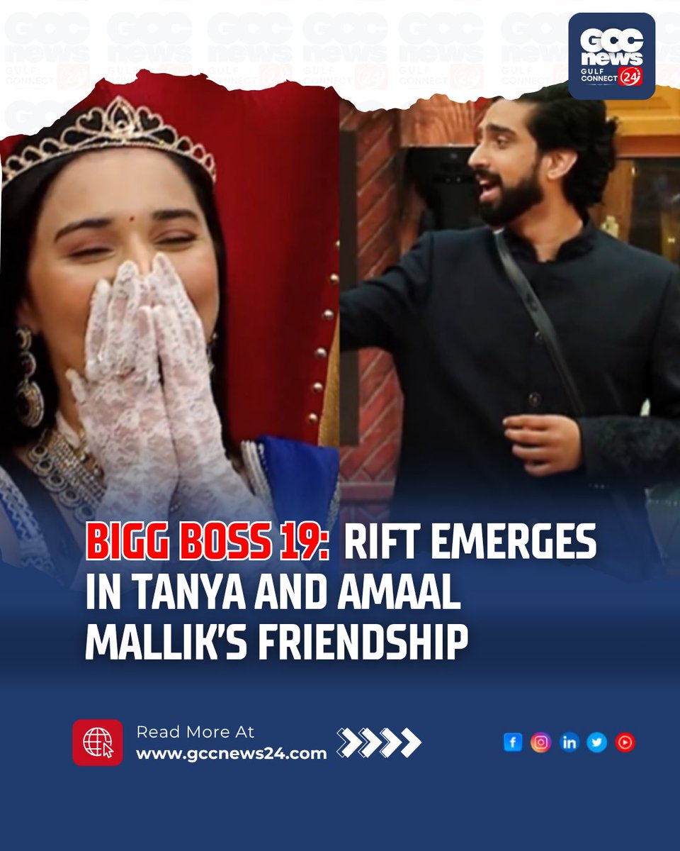 gccn24's tweet image. Bigg Boss 19’s Tanya Mittal and Amaal Mallik face friendship challenges  amid rising tensions in the house. Drama unfolds! 
.
Read more: gccnews24.com/bigg-boss-19-t… 
.
#BiggBoss19  #TanyaMittal  #AmaalMallik  #RealityDrama