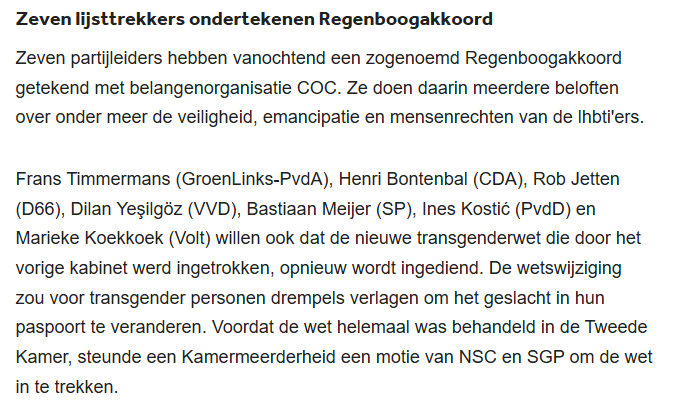 Dus ook CDA gaat vol voor de transgenderwet. 

Onbegrijpelijk.