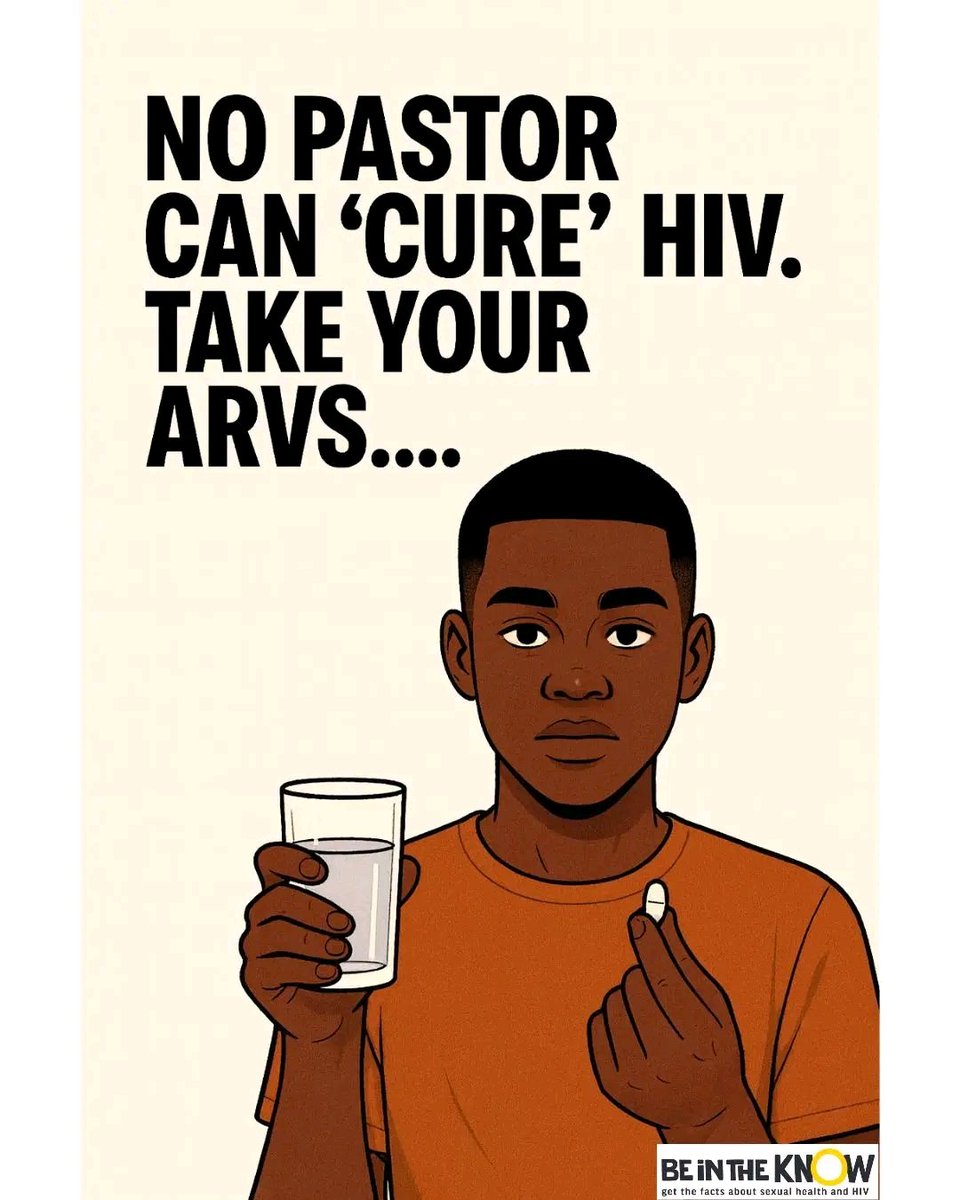 cherishAPYIN's tweet photo. Can a pastor cure HIV? If your friend said their pastor told them to stop ARVs, what would you tell them? #HIVprevention #Endstigma https://t.co/0bBpbQghTA