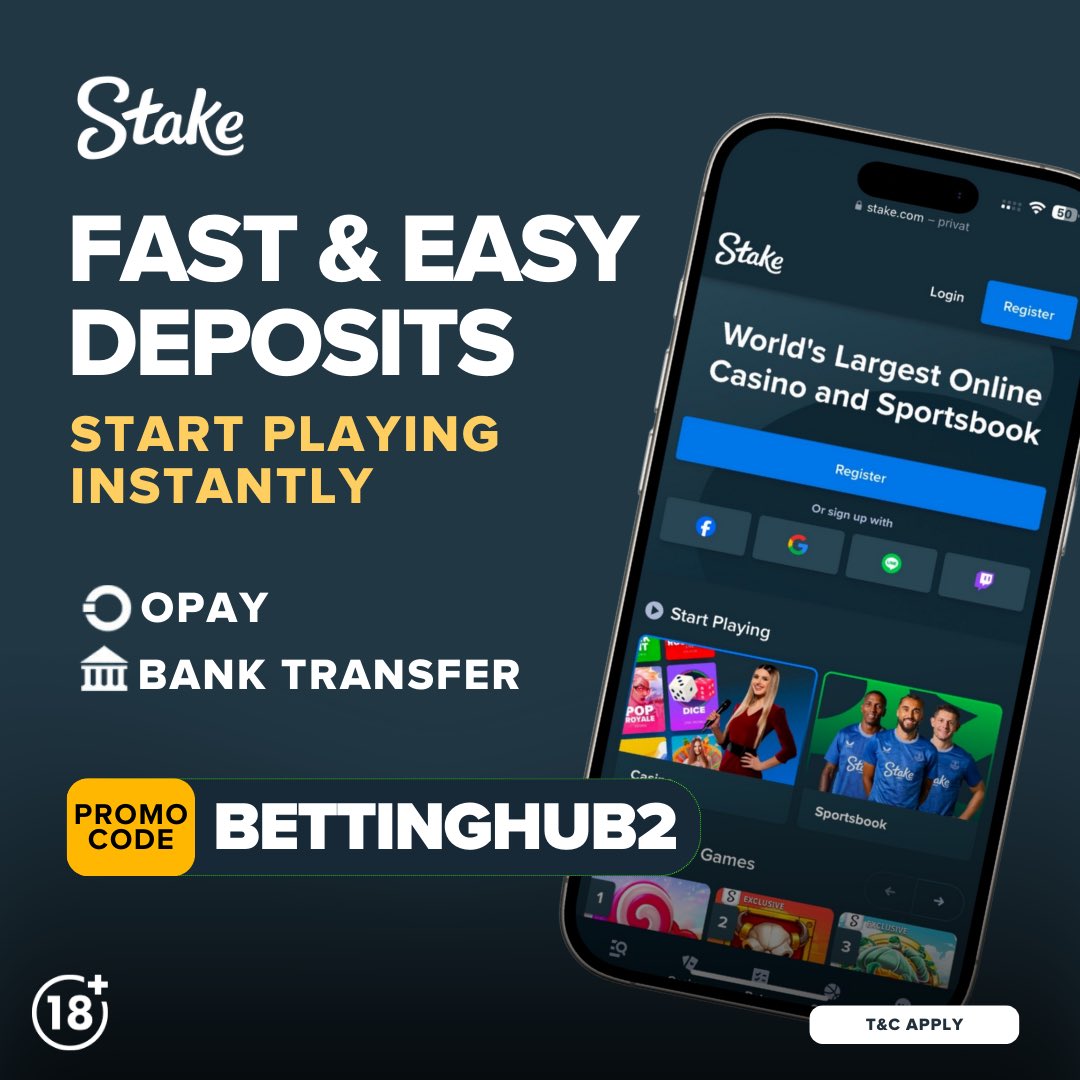 BET OF THE DAY on STAKE.COM 

2 ODDS : stake.com/sports/home?be…

Register your stake accounts ⬇️

stake.com/?c=BETTINGHUB2

Promo Code: BETTINGHUB2 

Bet Responsible 🔞

<a href="/cindy_blog/">Cindymonel™</a> <a href="/KgsbCommunity/">KGSB COMMUNITY ®️</a> <a href="/ms__finest/">Jenny</a> <a href="/Boochi_dgreat/">BOOCHI TIPS</a> <a href="/bossolamilekan1/">Bossolamilekan</a> <a href="/boomonmymind/">BoomsOnOurMinds</a> <a href="/jondreytips/">Jondrey Tips 🏀⚽️🔥</a>