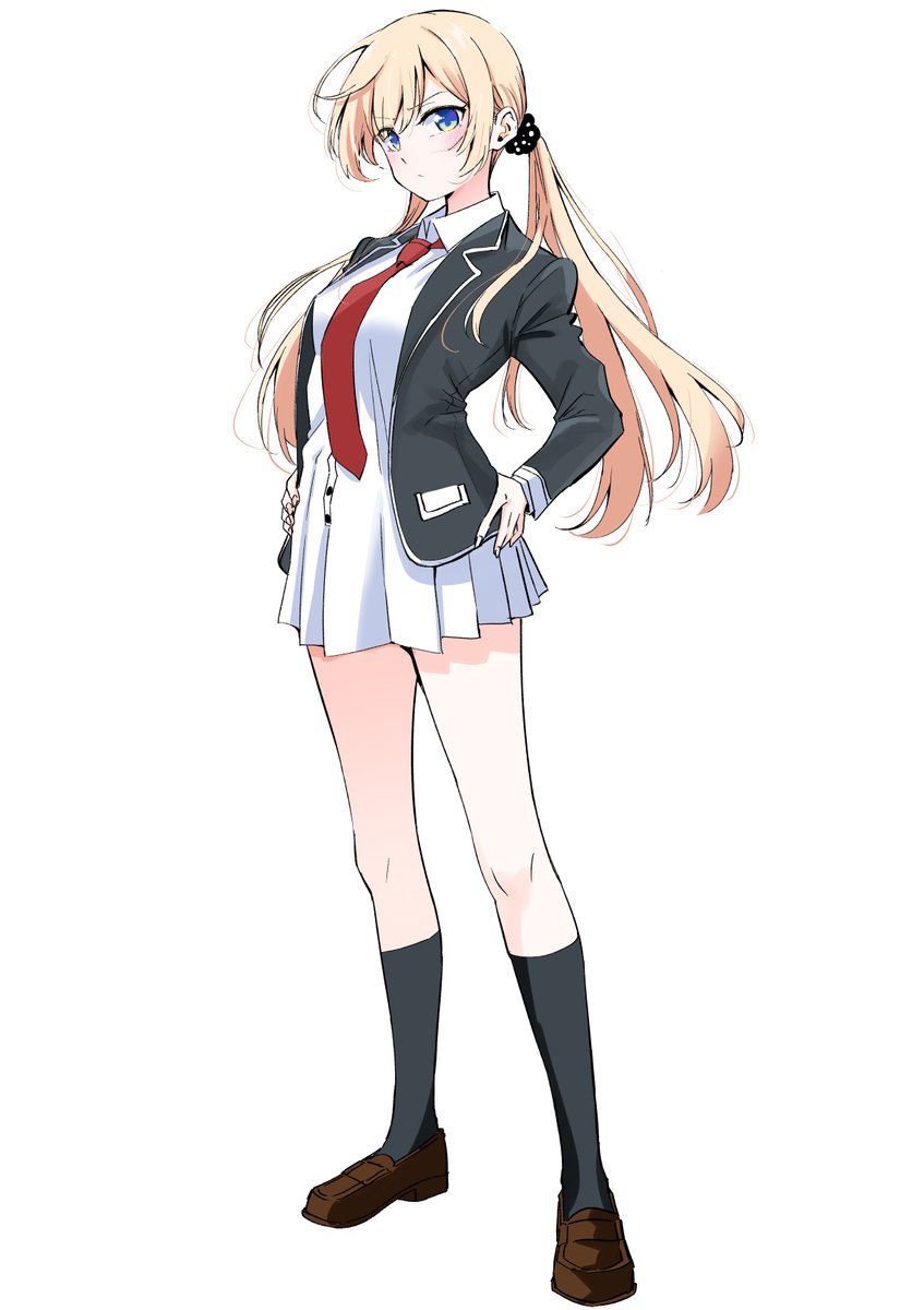 「お題箱よりセカカノの歩美ちゃん アニメ塗りでも映える線画模索中」|内山敦司のイラスト