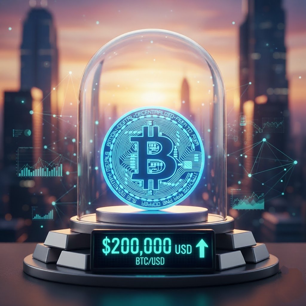 The Blue Bitcoin symbolizes Bitcoin's journey to $200k.  Let's walk this road together.  The adventure starts right now.